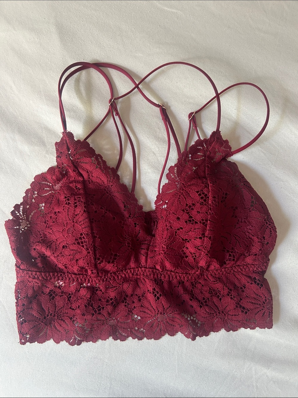 Pink by Victorias Secret Lace Bralette in Burgundy